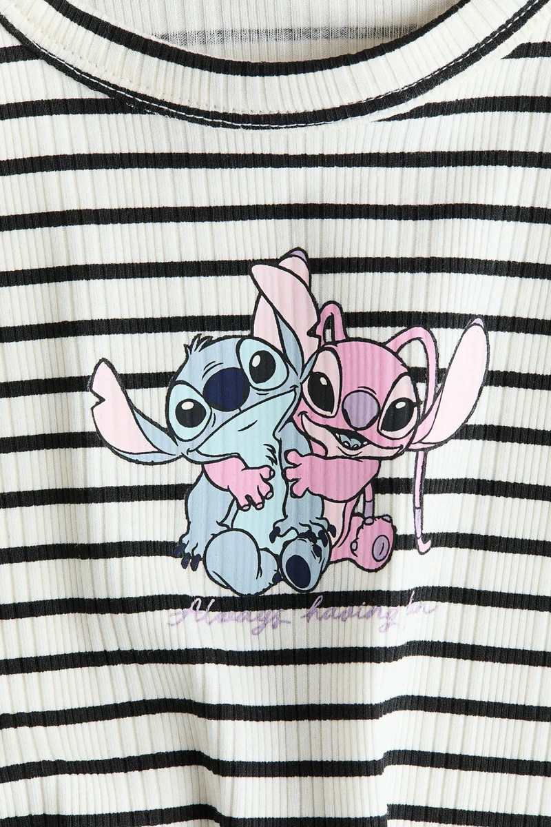 H&M Ribbed printed top